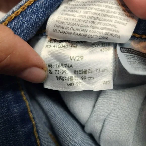 Levis Jeans Womens 29 Premium Big E 724Stretch High Rise Straight Frayed Cropped - Picture 15 of 16